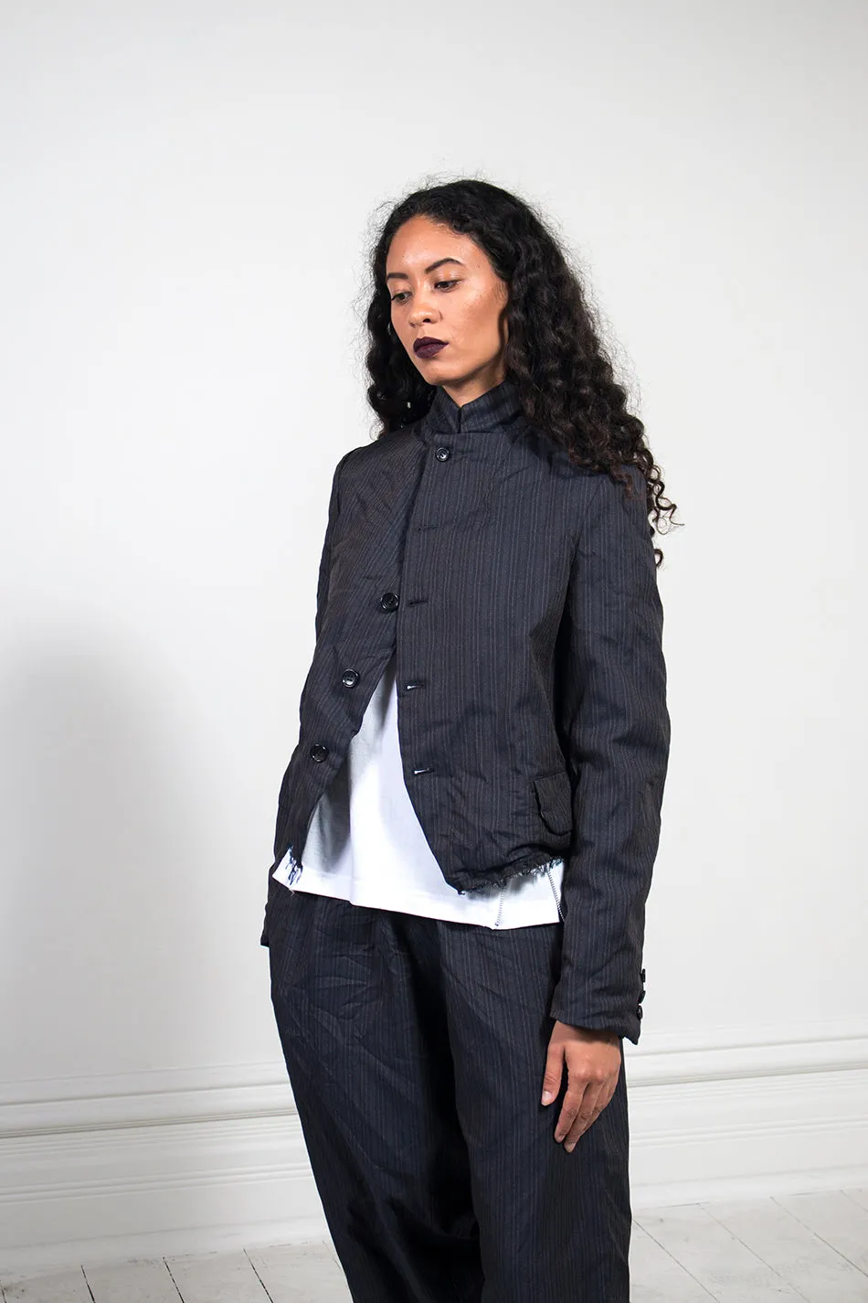 Pinstripe Cropped Jacket