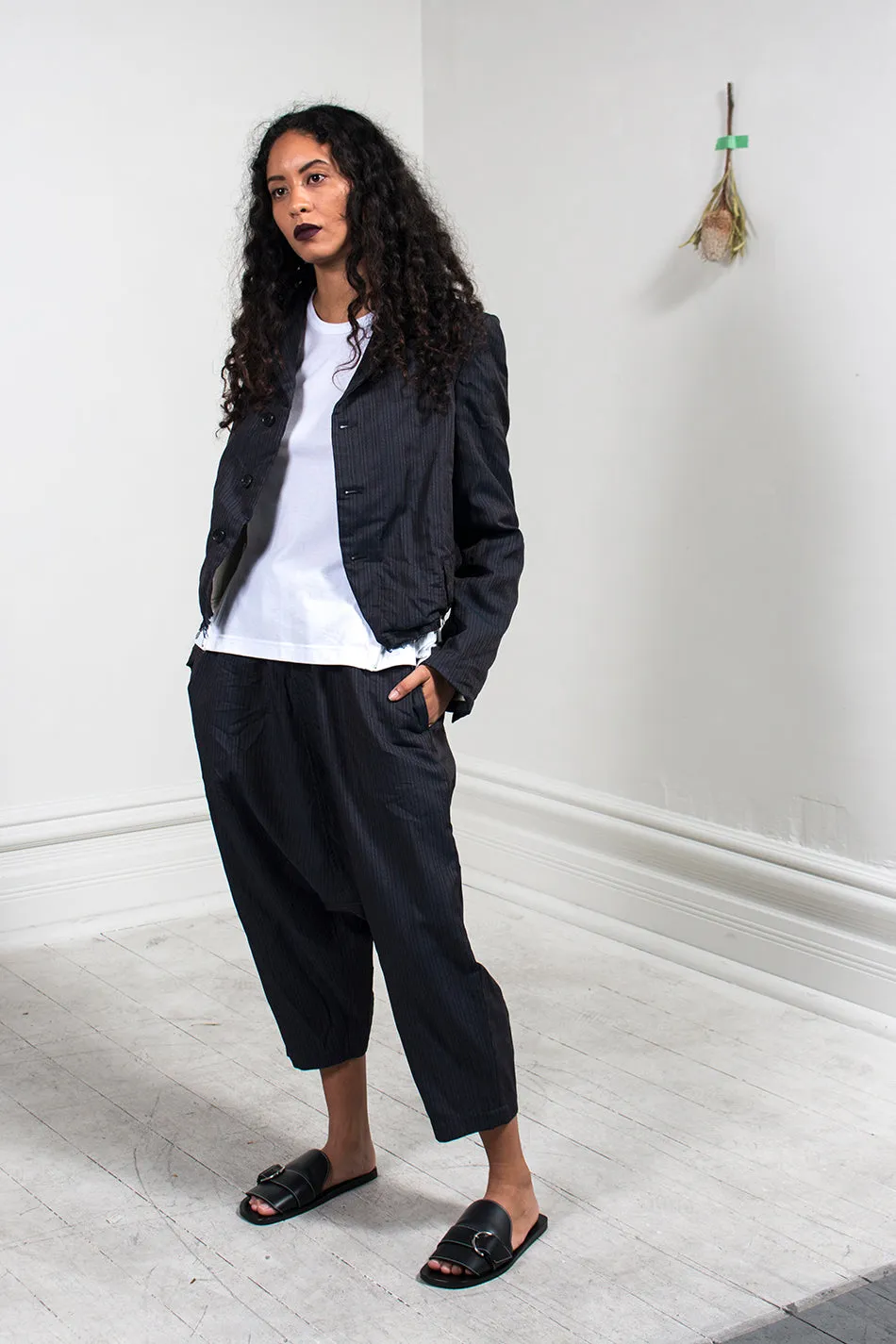 Pinstripe Cropped Jacket