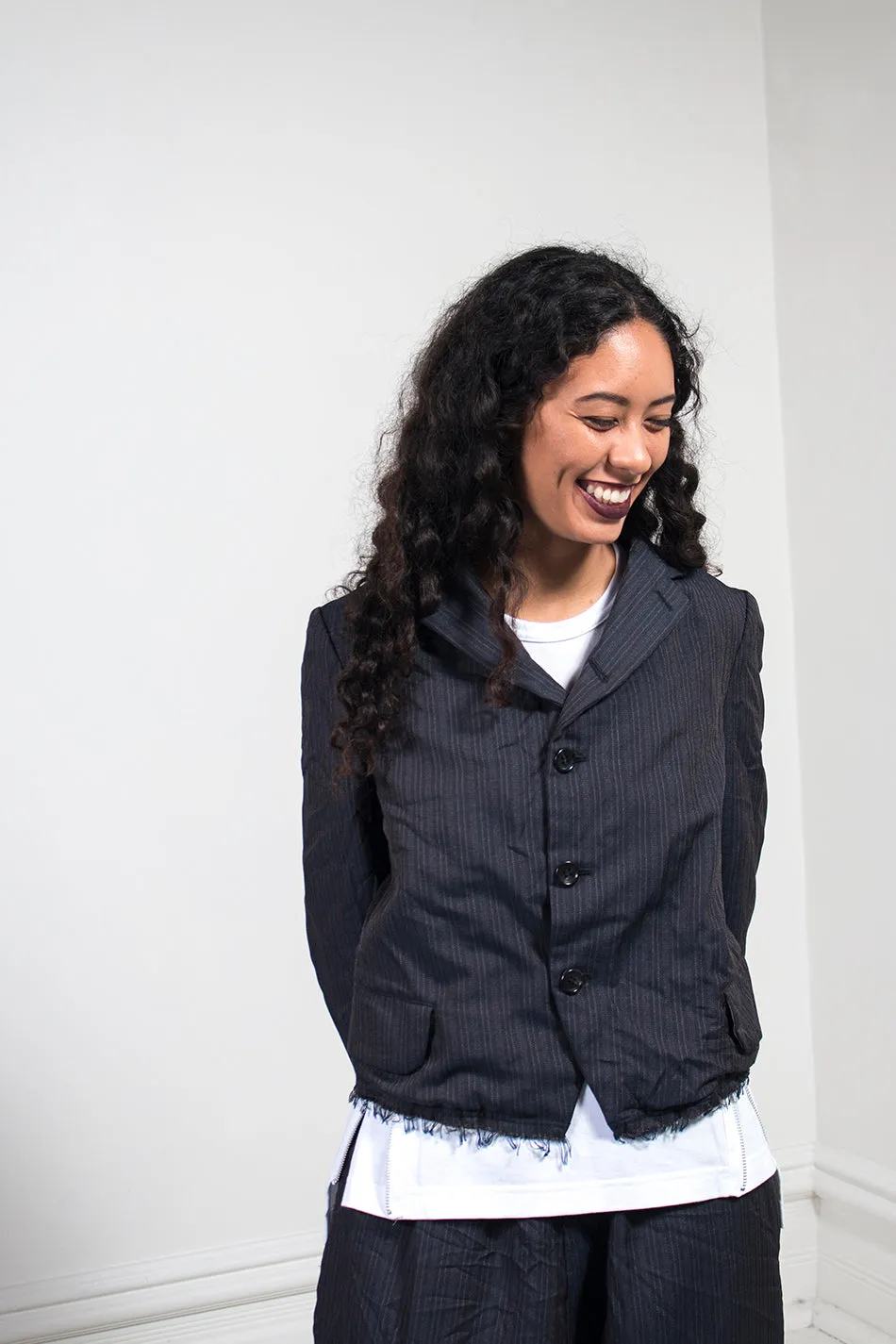 Pinstripe Cropped Jacket