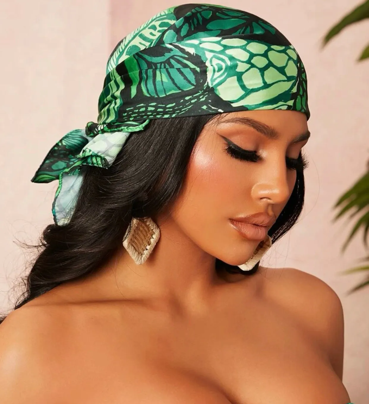 Plant print bandana