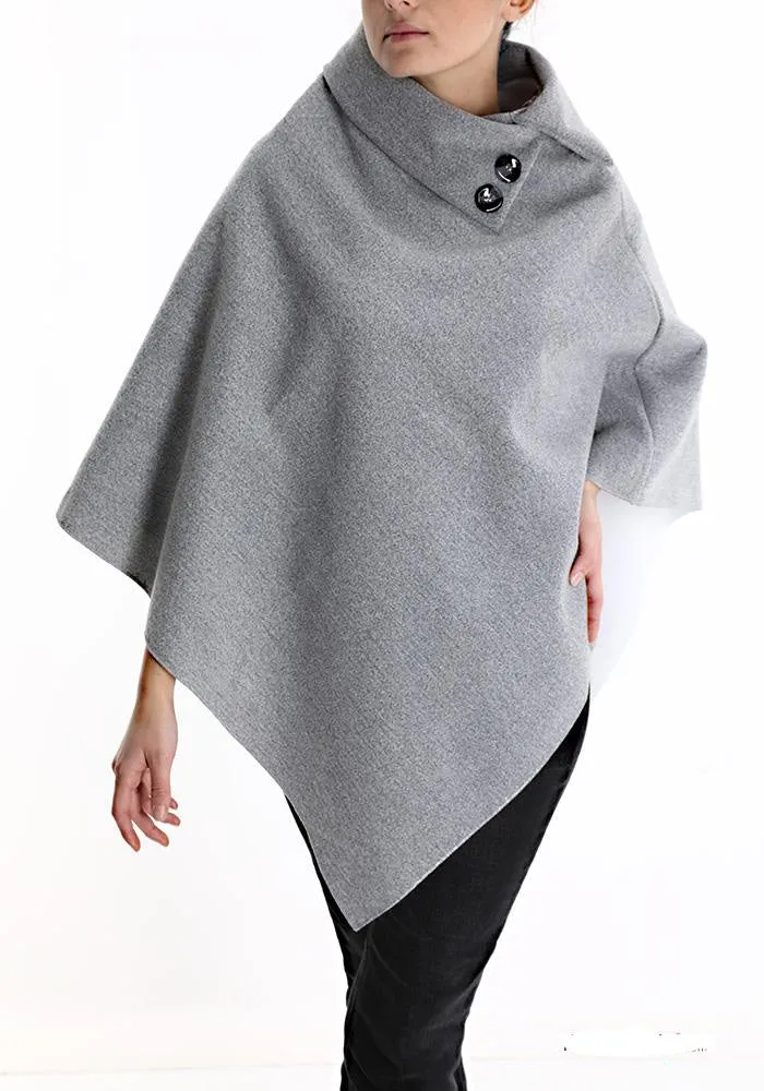 Polywool One size Designer Cape Poncho, Women winter cape