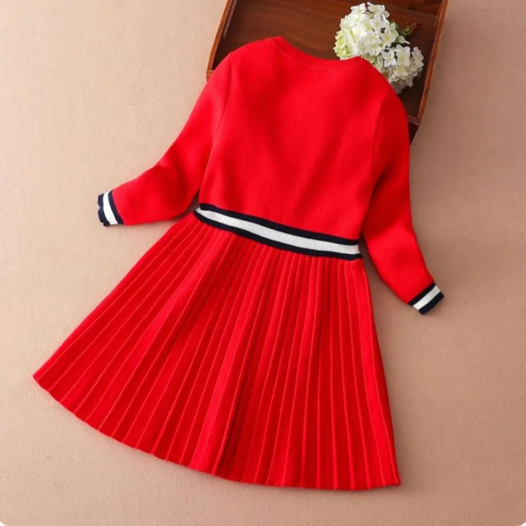 Premium Knit Cotton Classy Girls' Dress