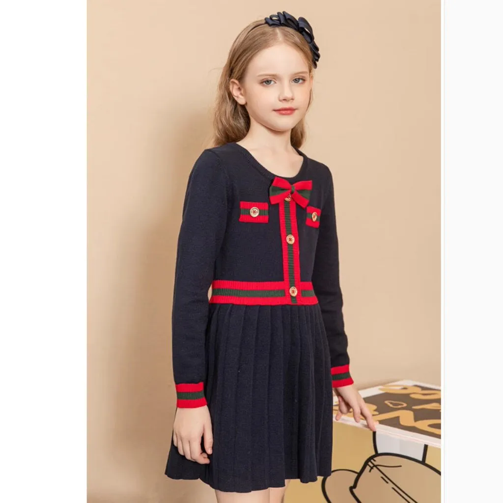 Premium Knit Cotton Classy Girls' Dress