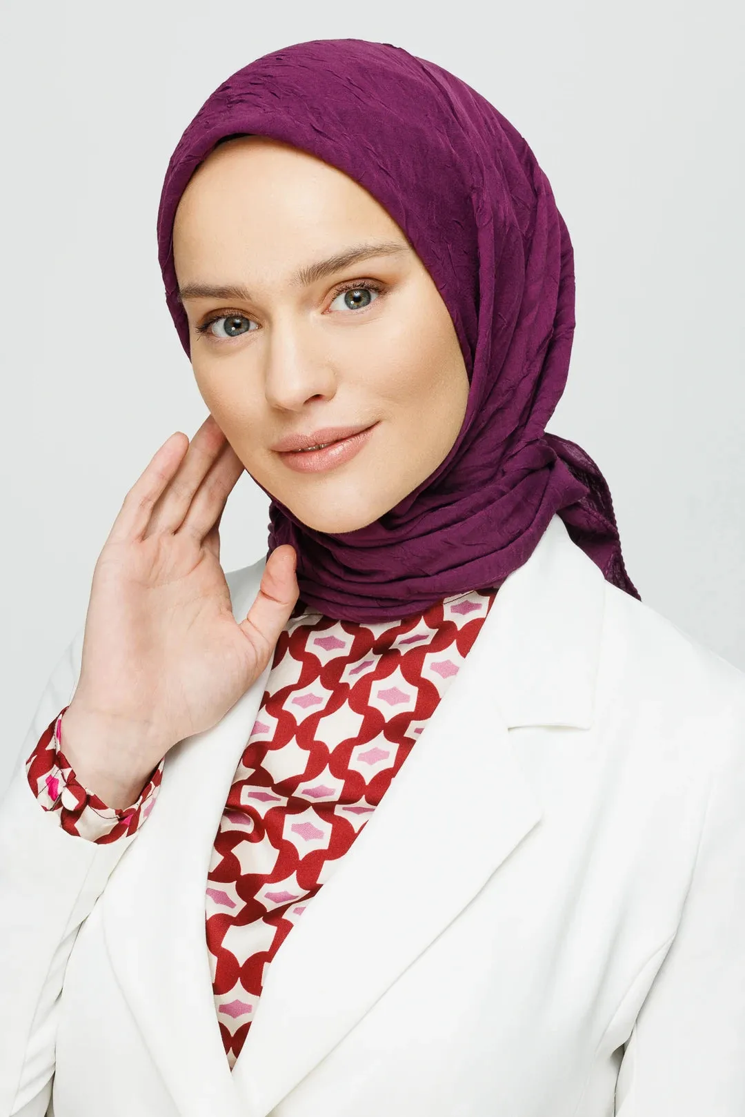 Purple Bamboo Square Scarf