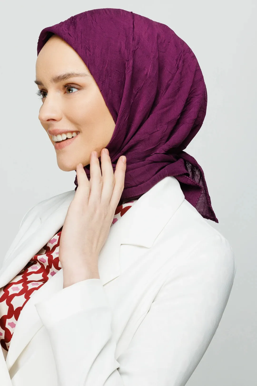 Purple Bamboo Square Scarf