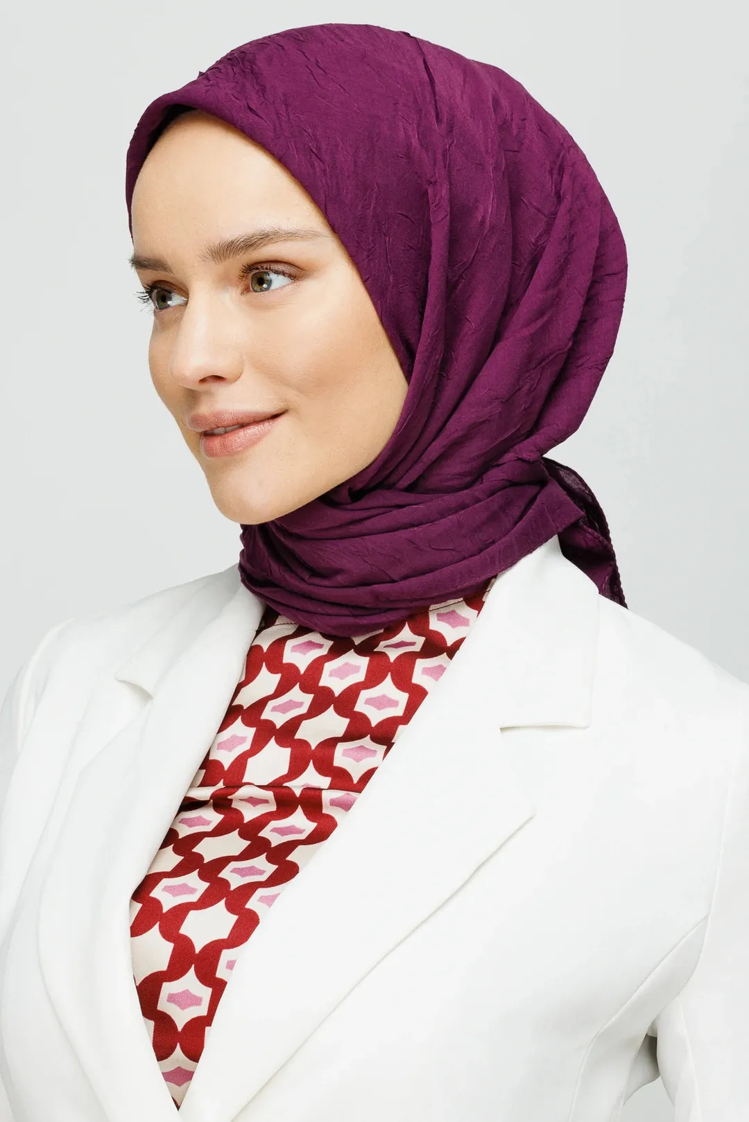 Purple Bamboo Square Scarf
