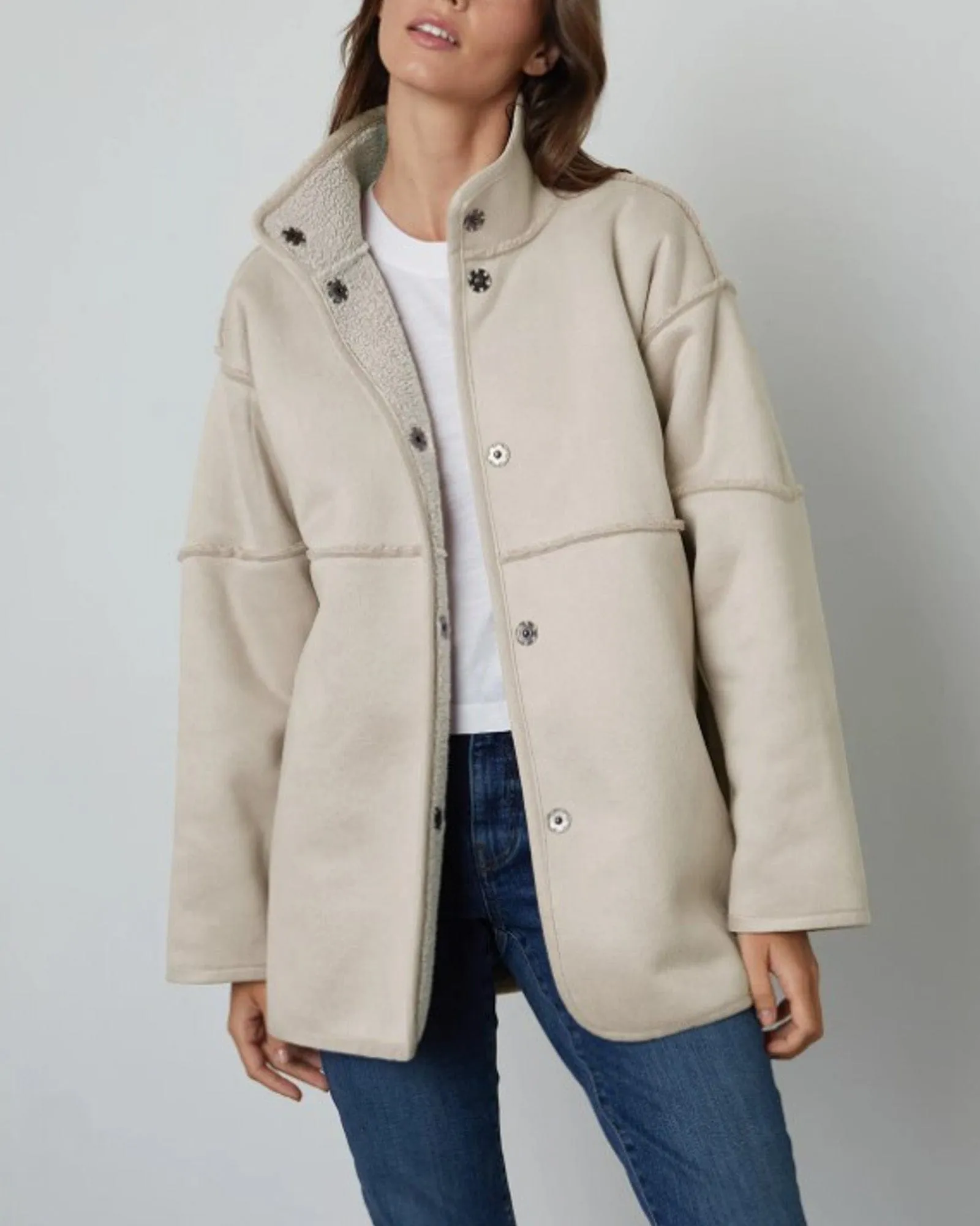 "Albany Reversible" Faux Shearling Jacket