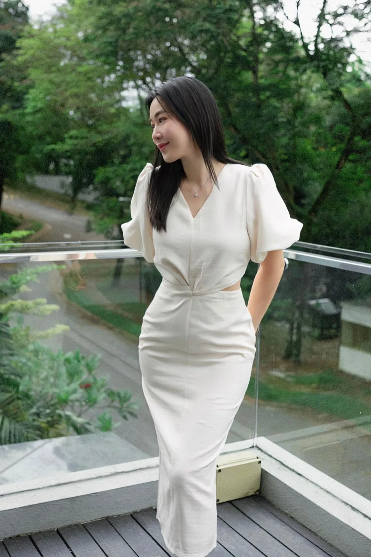 Restock: Luna Tweed Twist Knot Cut Out Dress - Cream [XS/S/M/L/XL/XXL]