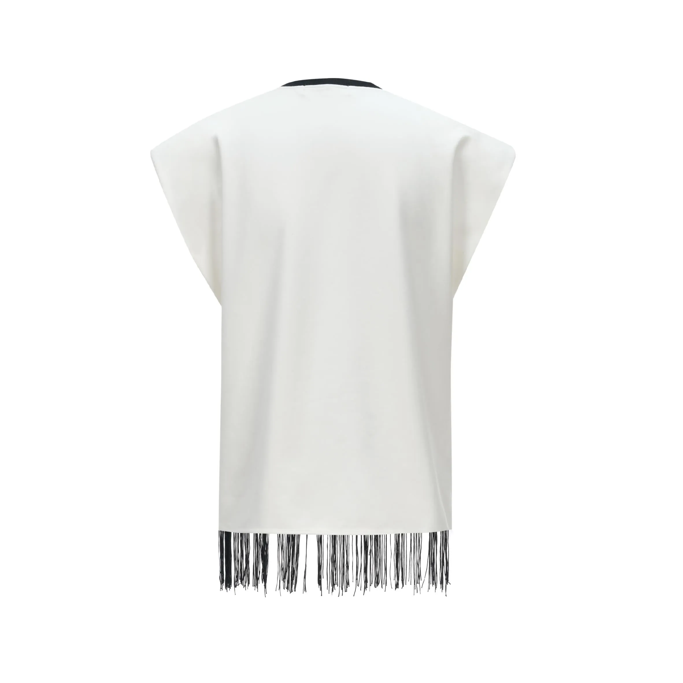 Rose Embroidered Fringe T-shirt