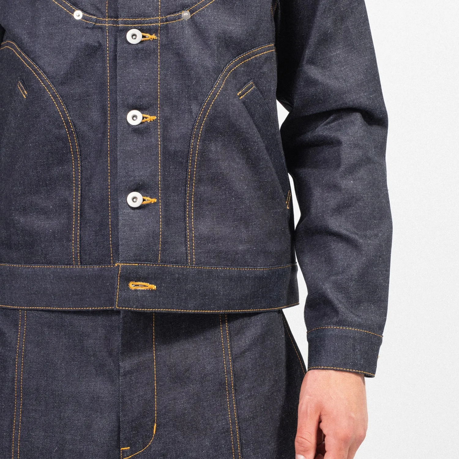 [SAGE NATION] DENIM JIJI JACKET _ RAW DENIM