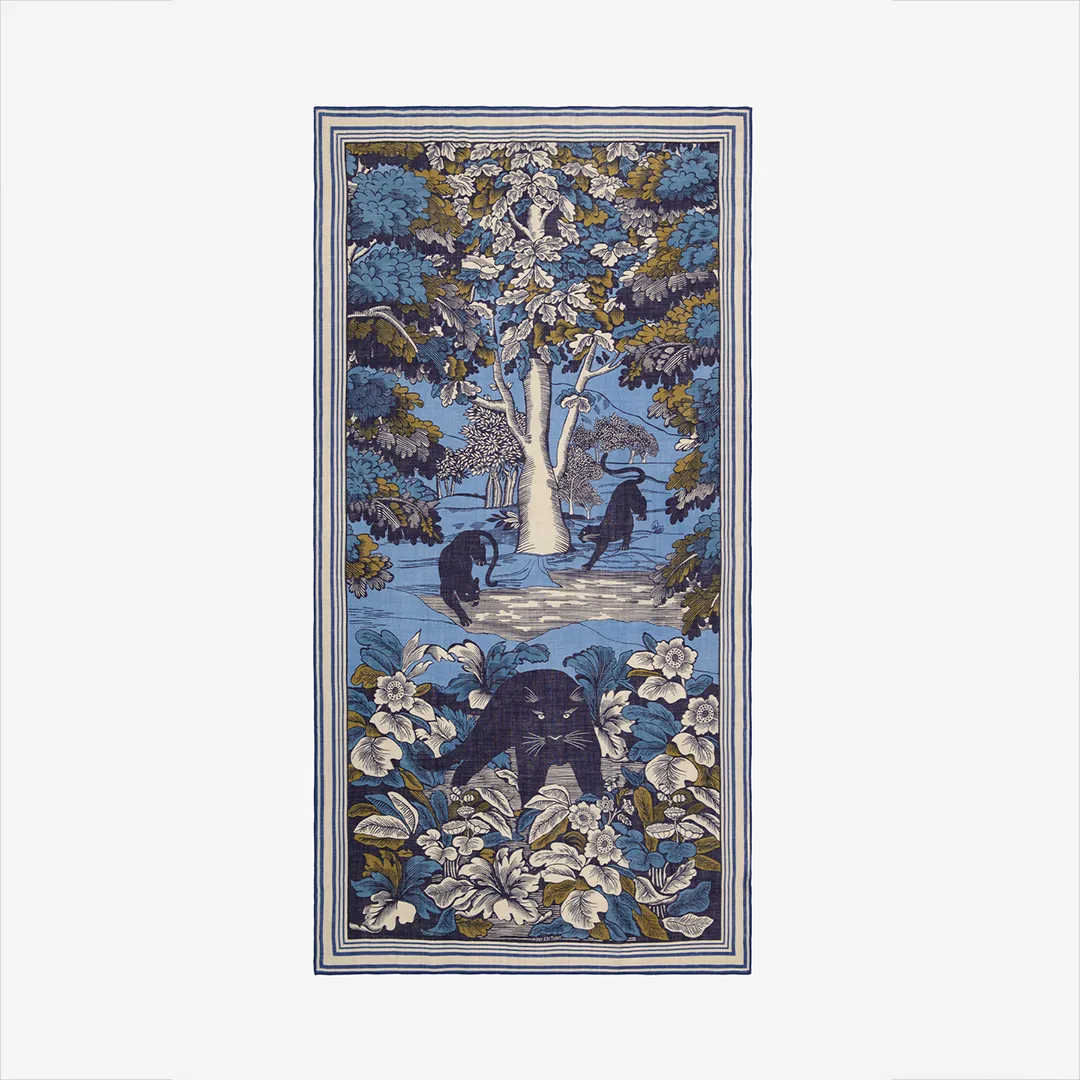 Scarf 90 'Panthere' in Blue by Inoui Editions