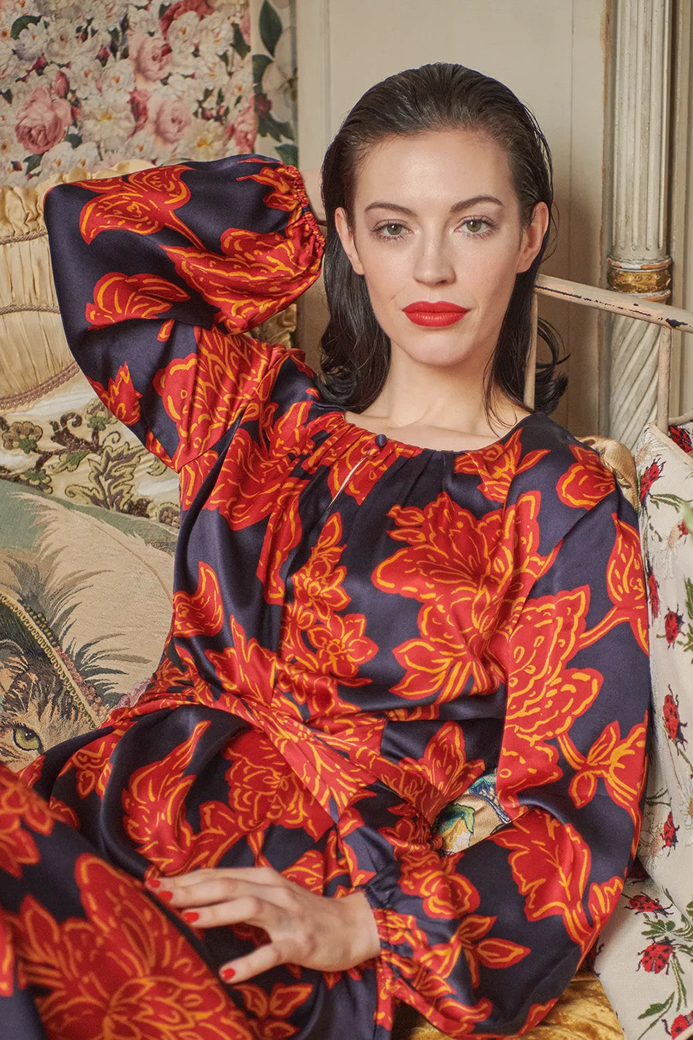 Silk Tie Waist Dress
