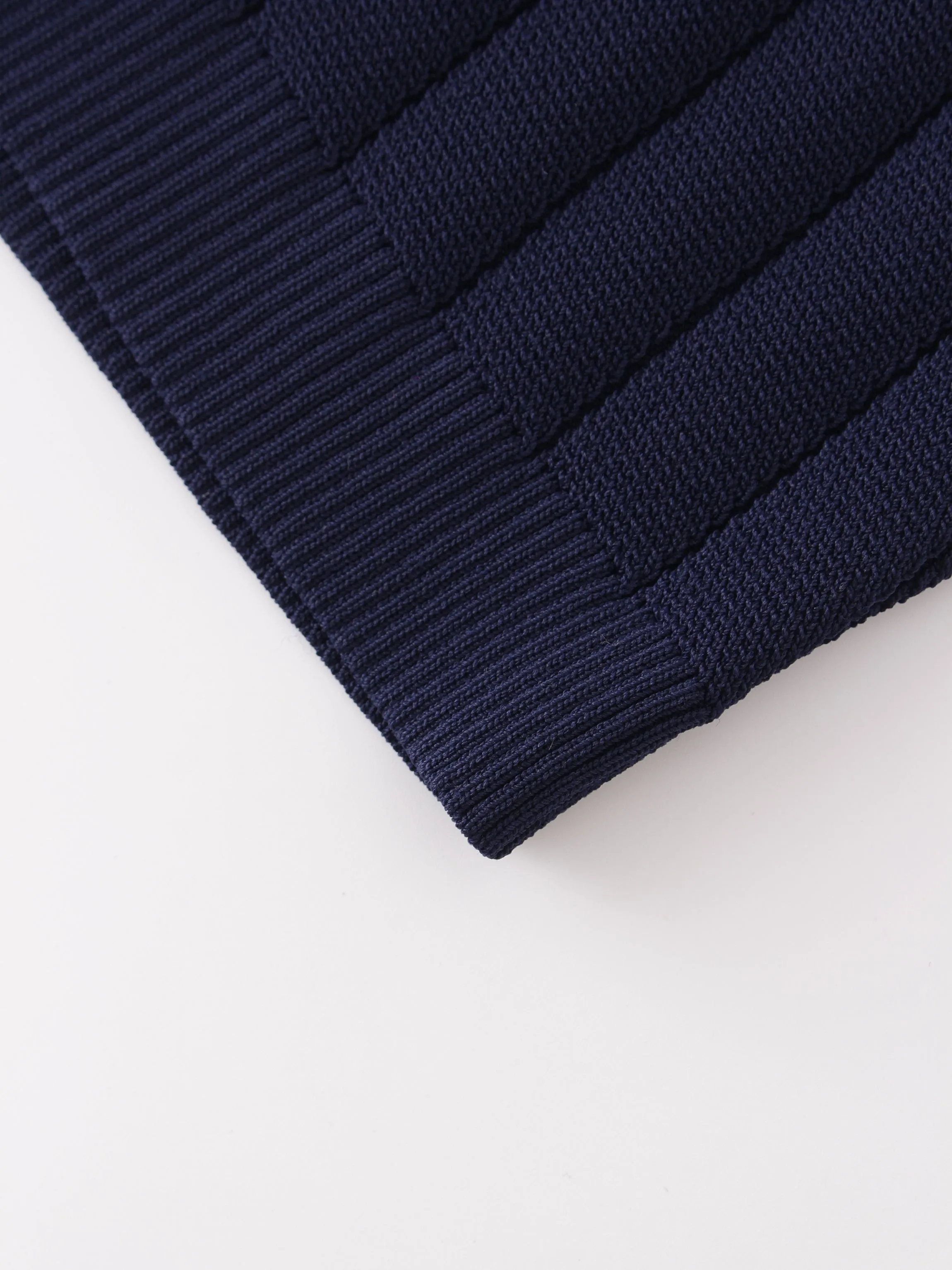 Silky Knit Cropped Cardigan-Navy