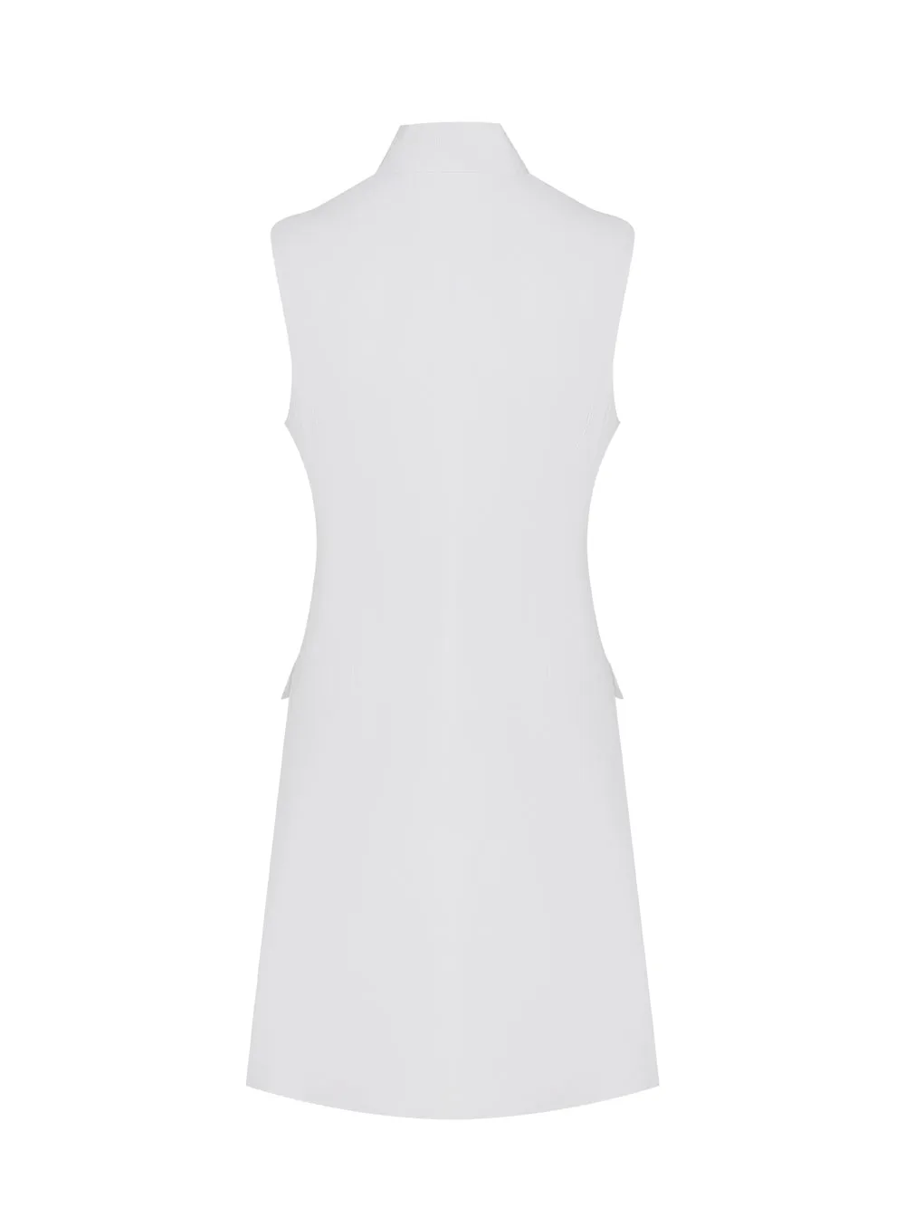 Slade Knit Twill Vest Dress (White)