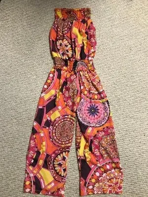 SMOCKED JUMPSUIT ORANGE PUCCI