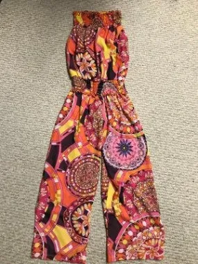SMOCKED JUMPSUIT ORANGE PUCCI
