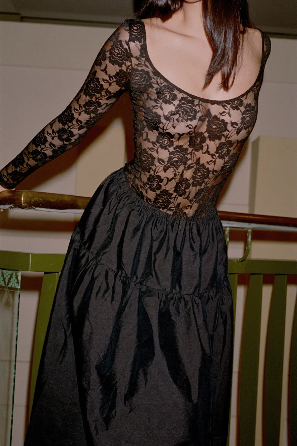 STARR LACE BODYSUIT | BLACK