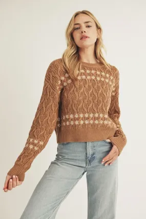 To The Mountains Cable Knit Sweater