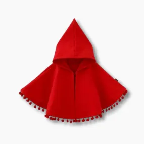 Toddler Girls Red Hooded Cape
