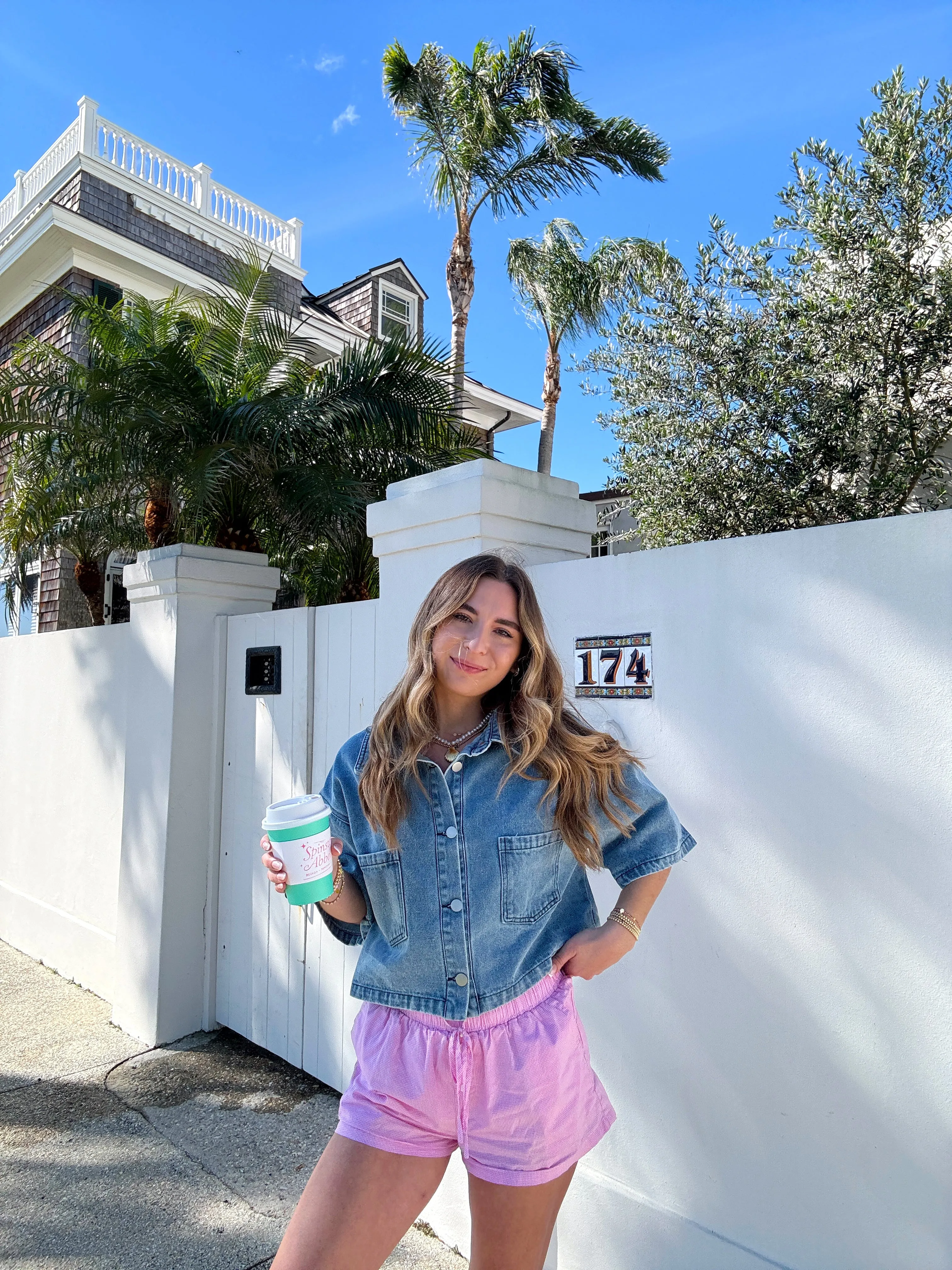 Trendsetter Short Sleeve Cropped Denim Top
