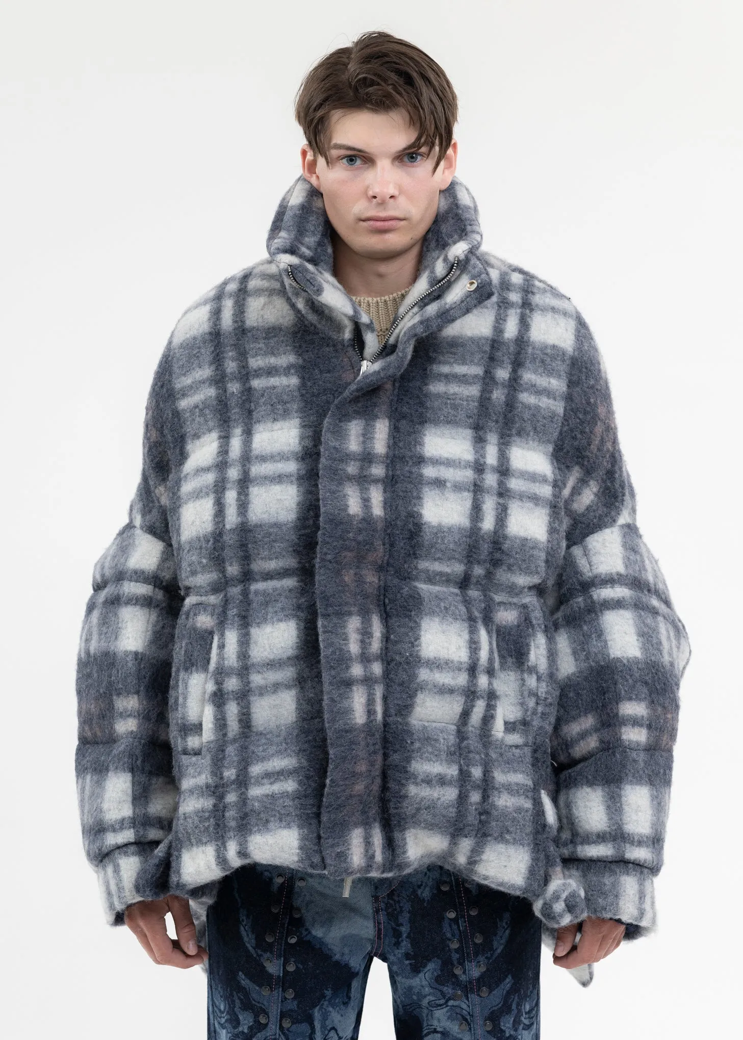 UPSIDE DOWN JACKET IN CHECK PATTERN