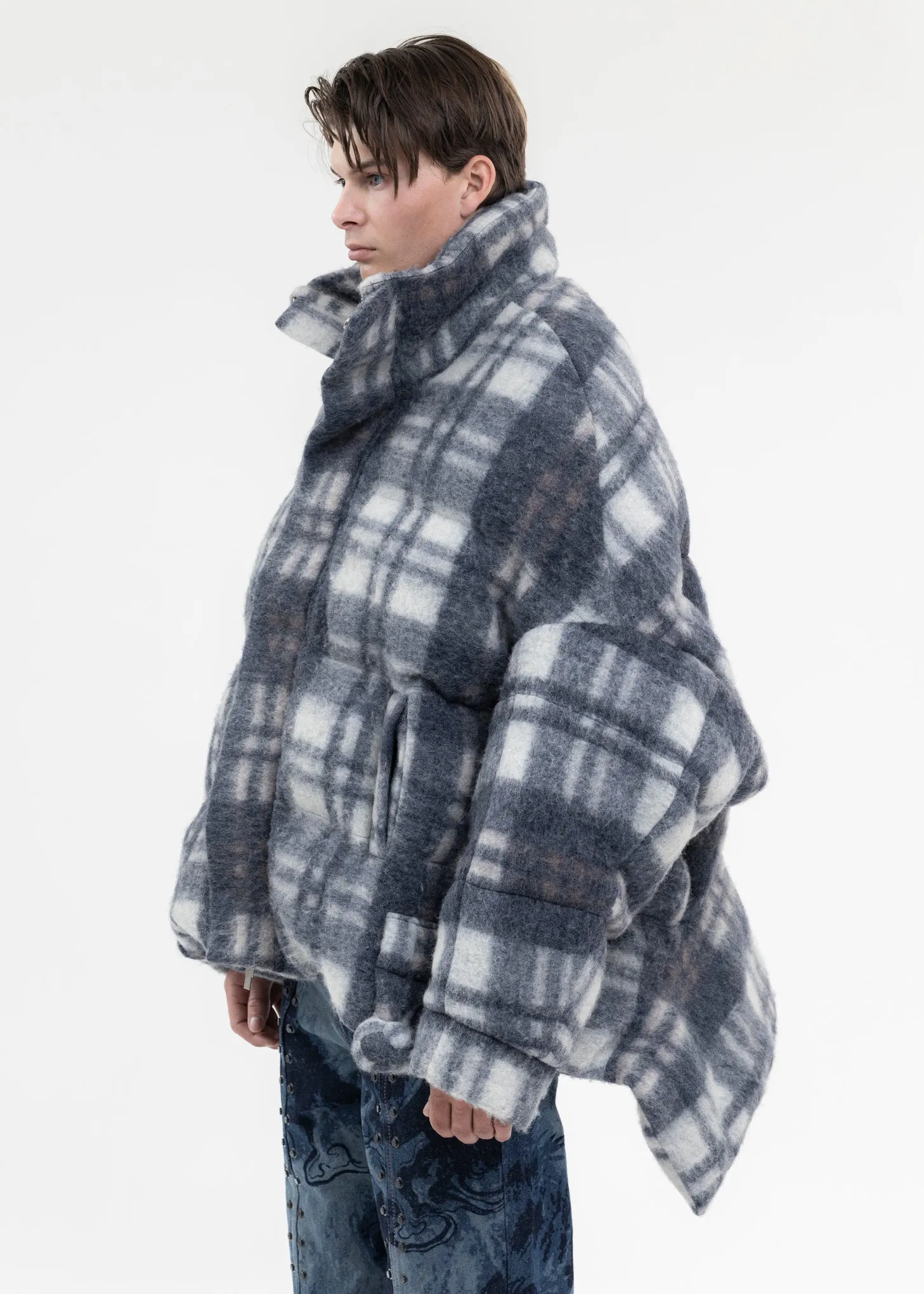 UPSIDE DOWN JACKET IN CHECK PATTERN