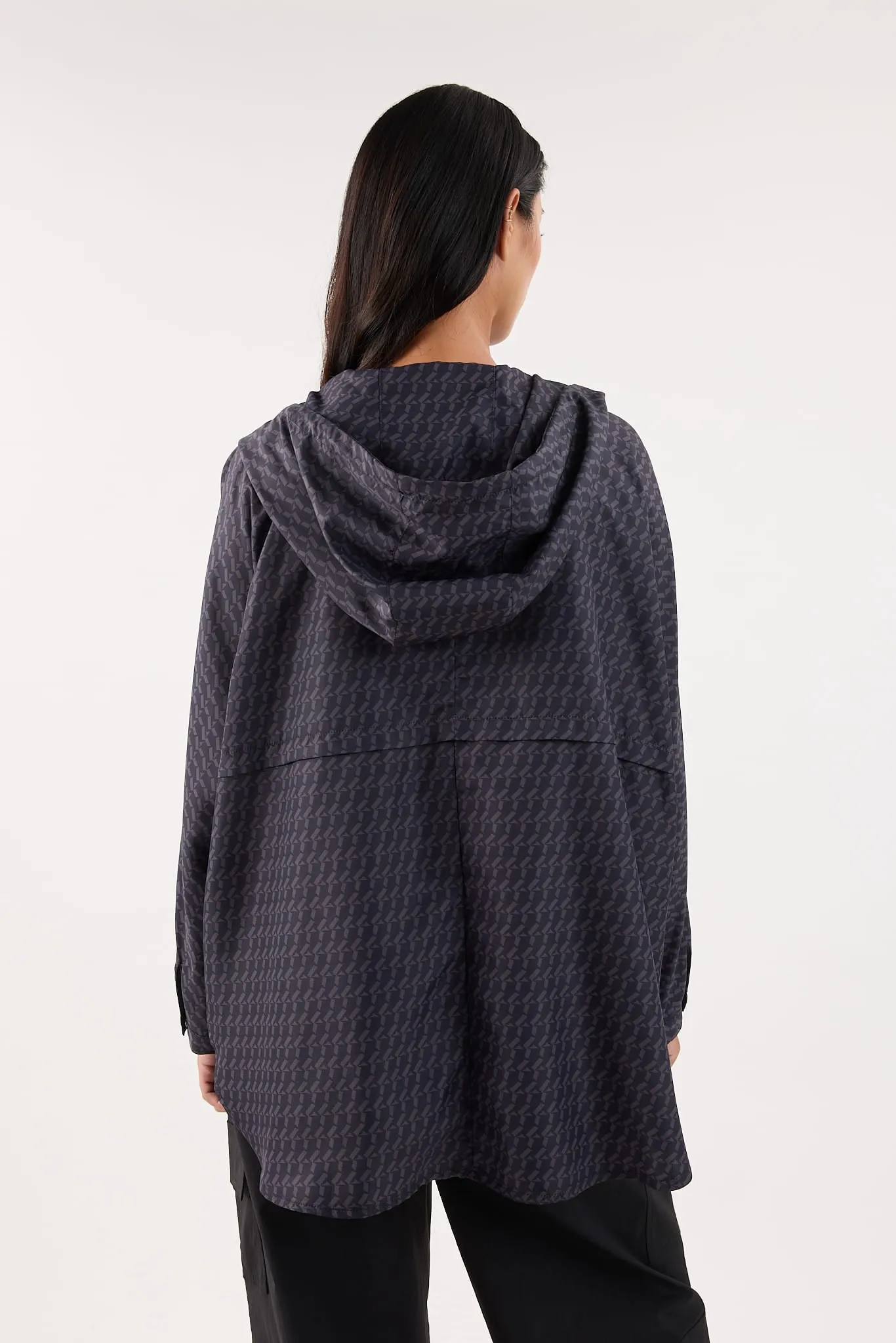 Winter Grey Printed Parka Jacket