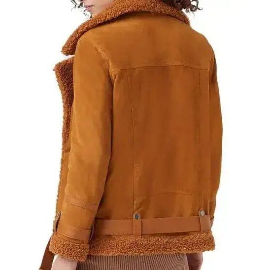 Women's B3 RAF Aviator Shearling Suede Leather Jacket