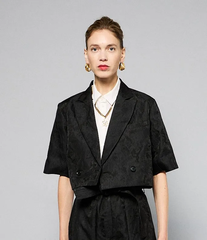 Yelena Short Sleeve Jacquard Jacket