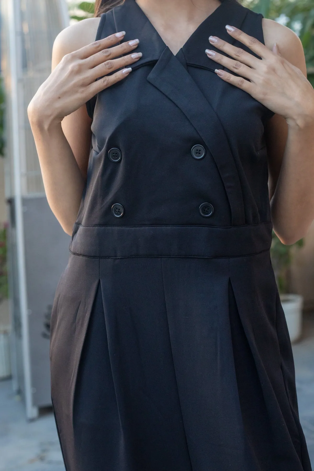 Zoe Double Breasted Jumpsuit - black